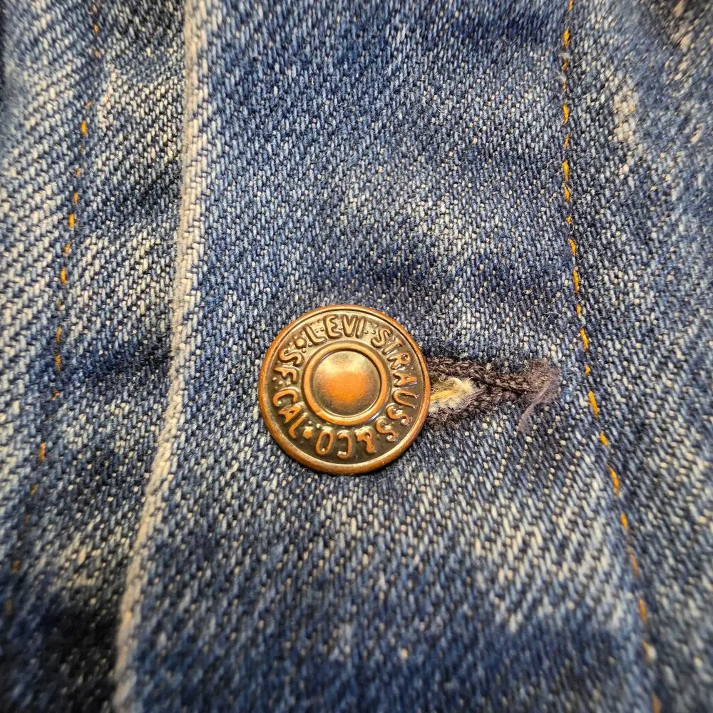 Levi's Vintage 1989 Flannel-Lined Denim Trucker Jacket Sz 36 (XS) USA 70401 0824